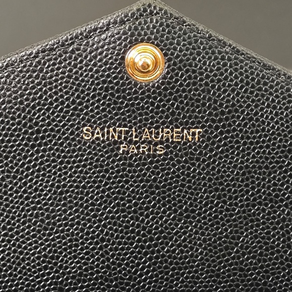 Yves Saint Laurent Quilted Black Clutch with Gold Accent - Picture 10 of 10